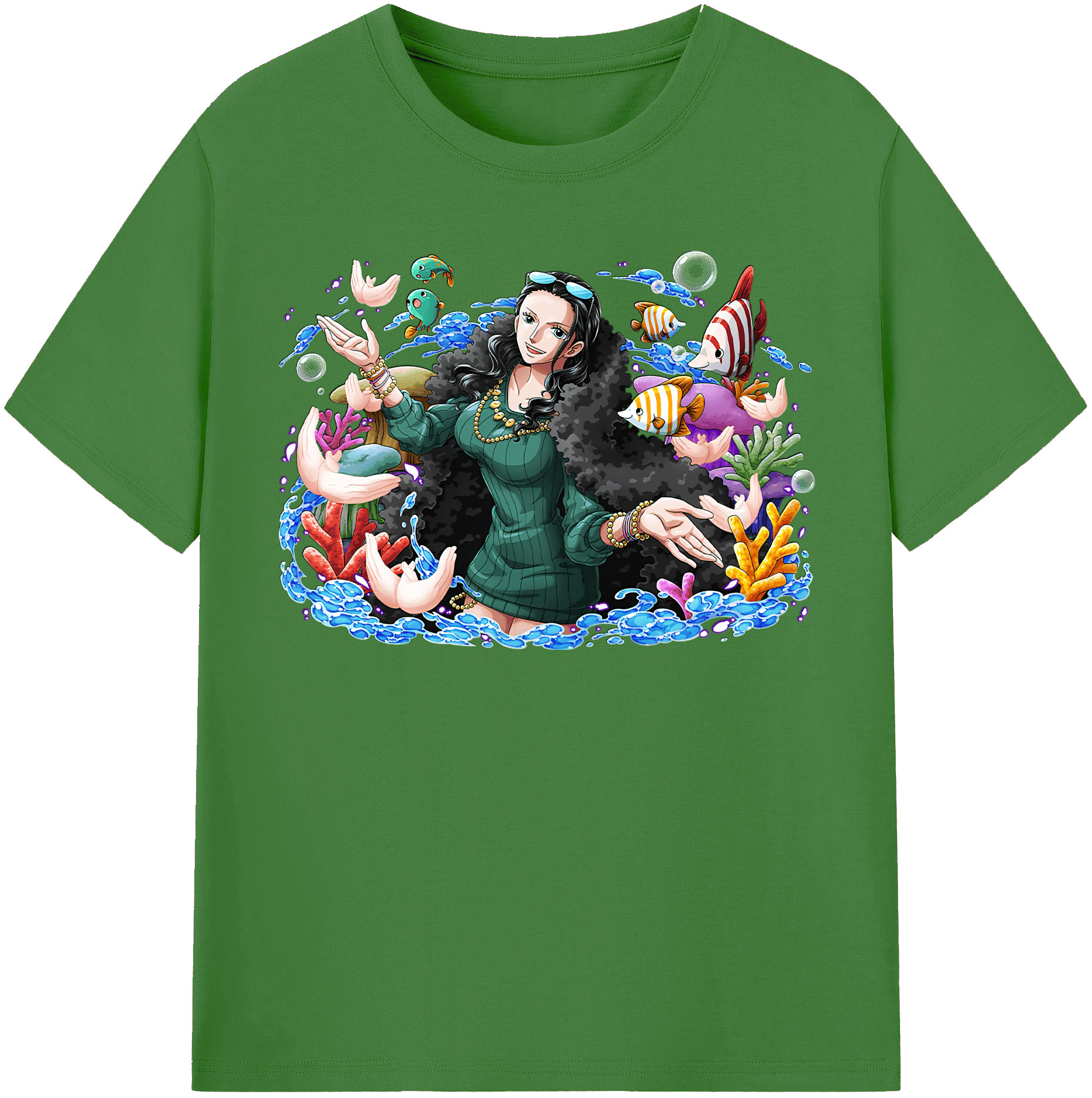 ワンピース ニコ・ロビン ONE PIECE Nico Robin レディースカジュアルプリントTシャツ（綿100％）